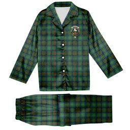 ScotsTee Shop Scottish Cranston Modern Crest Tartan Pajama Satin Velvet Flannel Pajama Set