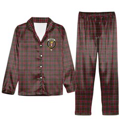 ScotsTee Shop Scottish Chisholm 1800 Crest Tartan Pajama Satin Velvet Flannel Pajama Set