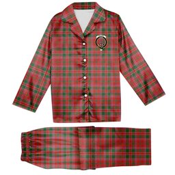 ScotsTee Shop Scottish Dalziel Ancient Crest Tartan Pajama Satin Velvet Flannel Pajama Set