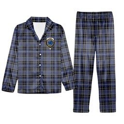 ScotsTee Shop Scottish Clark (Lion) Crest Tartan Pajama Satin Velvet Flannel Pajama Set