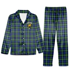 ScotsTee Shop Scottish Campbell of Argyll Ancient 2 Crest Tartan Pajama Satin Velvet Flannel Pajama Set