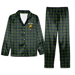 ScotsTee Shop Scottish Campbell of Breadalbane Modern Crest Tartan Pajama Satin Velvet Flannel Pajama Set