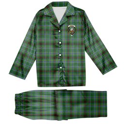 ScotsTee Shop Scottish Duncan of Sketraw Ancient Crest Tartan Pajama Satin Velvet Flannel Pajama Set