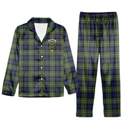 ScotsTee Shop Scottish Fergusson Modern Crest Tartan Pajama Satin Velvet Flannel Pajama Set