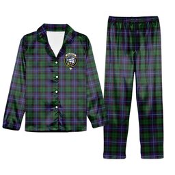 ScotsTee Shop Scottish Galbraith Crest Tartan Pajama Satin Velvet Flannel Pajama Set