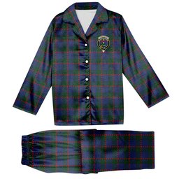 ScotsTee Shop Scottish Ferguson 1819 Crest Tartan Pajama Satin Velvet Flannel Pajama Set