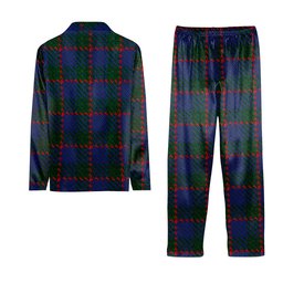 ScotsTee Shop Scottish Ferguson 1819 Crest Tartan Pajama Satin Velvet Flannel Pajama Set