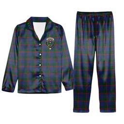 ScotsTee Shop Scottish Ferguson 1819 Crest Tartan Pajama Satin Velvet Flannel Pajama Set