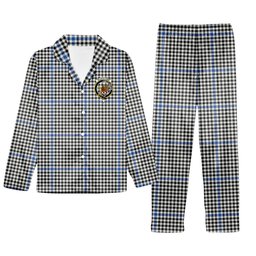 ScotsTee Shop Scottish Gladstone Modern Crest Tartan Pajama Satin Velvet Flannel Pajama Set