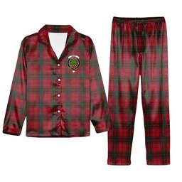 ScotsTee Shop Scottish Grant Vestiarium Scoticum Crest Tartan Pajama Satin Velvet Flannel Pajama Set