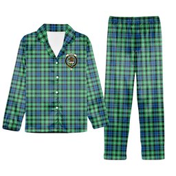 ScotsTee Shop Scottish Graham of Montrose Ancient Crest Tartan Pajama Satin Velvet Flannel Pajama Set