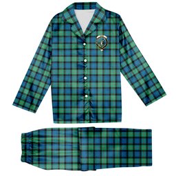 ScotsTee Shop Scottish Gunn Ancient Crest Tartan Pajama Satin Velvet Flannel Pajama Set