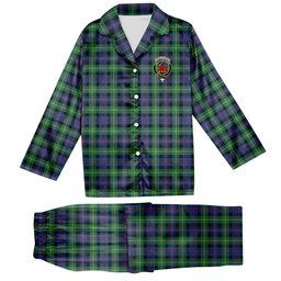 ScotsTee Shop Scottish Farquharson Ancient Crest Tartan Pajama Satin Velvet Flannel Pajama Set