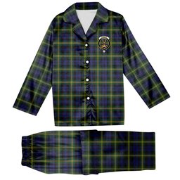 ScotsTee Shop Scottish Gordon of Esslemont Crest Tartan Pajama Satin Velvet Flannel Pajama Set