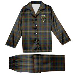 ScotsTee Shop Scottish Fraser Hunting 1 Crest Tartan Pajama Satin Velvet Flannel Pajama Set