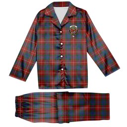 ScotsTee Shop Scottish Fraser Ancient Crest Tartan Pajama Satin Velvet Flannel Pajama Set