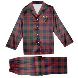 ScotsTee Shop Scottish Fraser of Boblainy Hugh Crest Tartan Pajama Satin Velvet Flannel Pajama Set