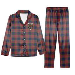 ScotsTee Shop Scottish Fraser of Boblainy Hugh Crest Tartan Pajama Satin Velvet Flannel Pajama Set