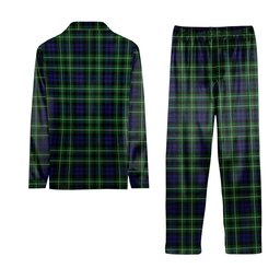 ScotsTee Shop Scottish Graham of Montrose Crest Tartan Pajama Satin Velvet Flannel Pajama Set