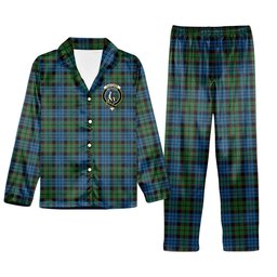 ScotsTee Shop Scottish Fletcher 2 Crest Tartan Pajama Satin Velvet Flannel Pajama Set