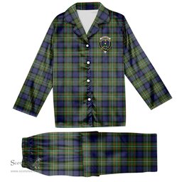 ScotsTee Shop Scottish Ferguson Modern Crest Tartan Pajama Satin Velvet Flannel Pajama Set