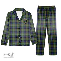 ScotsTee Shop Scottish Ferguson Modern Crest Tartan Pajama Satin Velvet Flannel Pajama Set