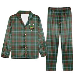 ScotsTee Shop Scottish Gayre Crest Tartan Pajama Satin Velvet Flannel Pajama Set