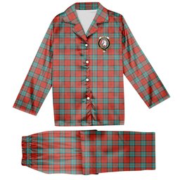 ScotsTee Shop Scottish Dunbar Ancient Crest Tartan Pajama Satin Velvet Flannel Pajama Set