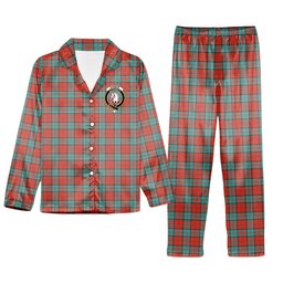 ScotsTee Shop Scottish Dunbar Ancient Crest Tartan Pajama Satin Velvet Flannel Pajama Set