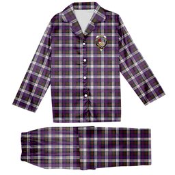 ScotsTee Shop Scottish Donald Dress Modern Crest Tartan Pajama Satin Velvet Flannel Pajama Set