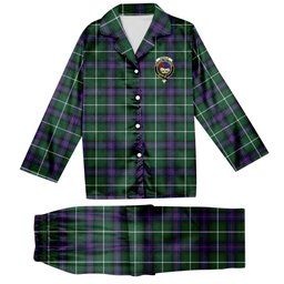 ScotsTee Shop Scottish Donald of the Isles Hunting Modern Crest Tartan Pajama Satin Velvet Flannel Pajama Set