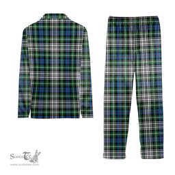 ScotsTee Shop Scottish Davidson of Tulloch Dress Ancient Crest Tartan Pajama Satin Velvet Flannel Pajama Set