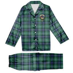 ScotsTee Shop Scottish Donald of the Isles Hunting Ancient Crest Tartan Pajama Satin Velvet Flannel Pajama Set