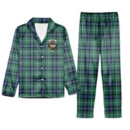 ScotsTee Shop Scottish Donald of the Isles Hunting Ancient Crest Tartan Pajama Satin Velvet Flannel Pajama Set