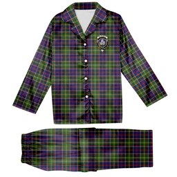 ScotsTee Shop Scottish Dalrymple Crest Tartan Pajama Satin Velvet Flannel Pajama Set
