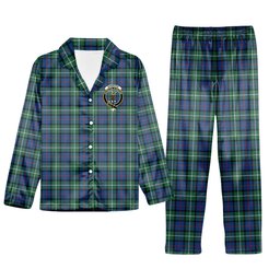 ScotsTee Shop Scottish Davidson of Tulloch SC 2 Crest Tartan Pajama Satin Velvet Flannel Pajama Set