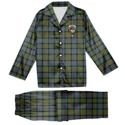ScotsTee Shop Scottish Donald Ancient Crest Tartan Pajama Satin Velvet Flannel Pajama Set