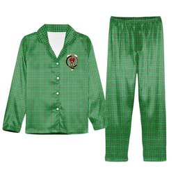 ScotsTee Shop Scottish Currie Crest Tartan Pajama Satin Velvet Flannel Pajama Set