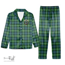 ScotsTee Shop Scottish Davidson of Tulloch Ancient Crest Tartan Pajama Satin Velvet Flannel Pajama Set