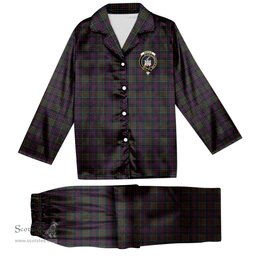 ScotsTee Shop Scottish Donald of Clan Ranald Crest Tartan Pajama Satin Velvet Flannel Pajama Set