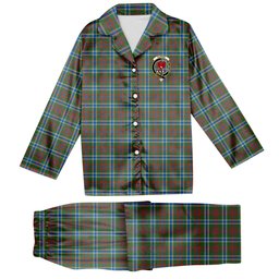 ScotsTee Shop Scottish Currie of Arran Modern Clan Crest Tartan Pajama Satin Velvet Flannel Pajama Set