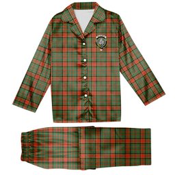 ScotsTee Shop Scottish Dalrymple of Castleton #2 Modern Crest Tartan Pajama Satin Velvet Flannel Pajama Set