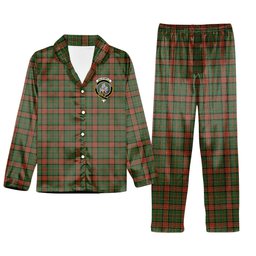 ScotsTee Shop Scottish Dalrymple of Castleton Crest Tartan Pajama Satin Velvet Flannel Pajama Set