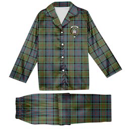 ScotsTee Shop Scottish Donald of Clan Ranald Ancient Crest Tartan Pajama Satin Velvet Flannel Pajama Set