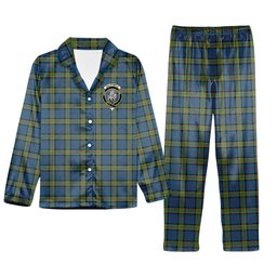 ScotsTee Shop Scottish Dalrymple M of Oxenfoord Crest Tartan Pajama Satin Velvet Flannel Pajama Set