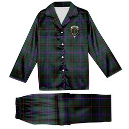 ScotsTee Shop Scottish Davidson Modern Crest Tartan Pajama Satin Velvet Flannel Pajama Set