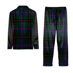 ScotsTee Shop Scottish Davidson Modern Crest Tartan Pajama Satin Velvet Flannel Pajama Set