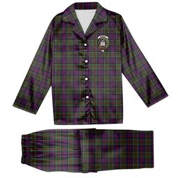 ScotsTee Shop Scottish Donald of Clan Ranald Modern Crest Tartan Pajama Satin Velvet Flannel Pajama Set