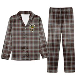 ScotsTee Shop Scottish Douglas Ancient Dress Crest Tartan Pajama Satin Velvet Flannel Pajama Set