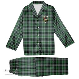 ScotsTee Shop Scottish Donald Lord of the Isles Hunting Modern Crest Tartan Pajama Satin Velvet Flannel Pajama Set